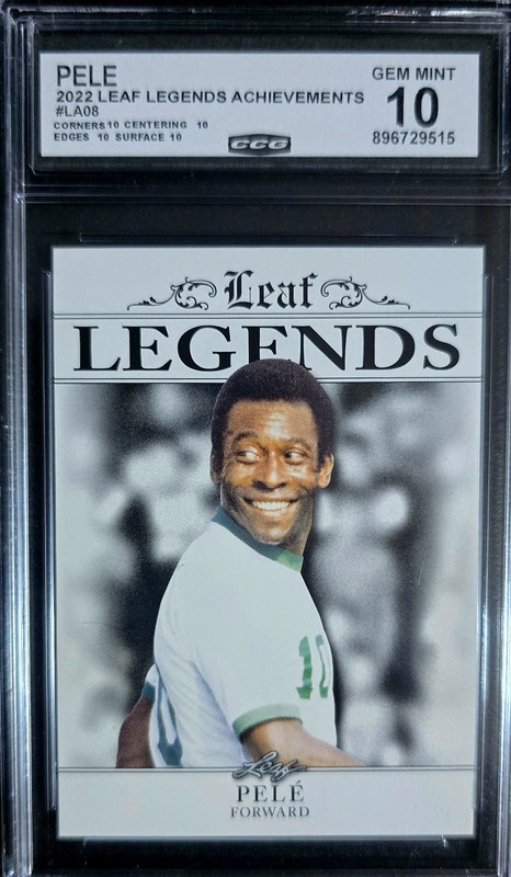 ⚽ PELE Leaf LEGENDS ACHIEVEMENTS CCG 10 💎 BRAZIL FC Santos 3 TIME WORLD CHAMP
