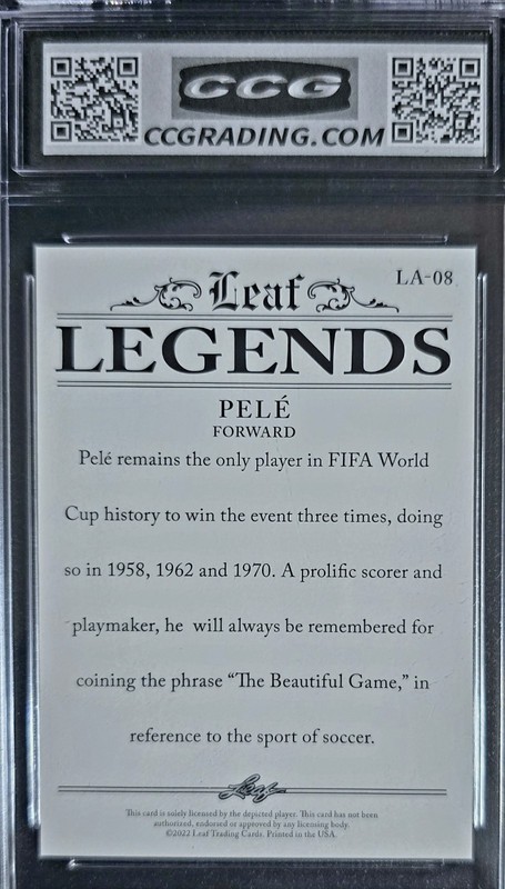 ⚽ PELE Leaf LEGENDS ACHIEVEMENTS CCG 10 💎 BRAZIL FC Santos 3 TIME WORLD CHAMP view 2