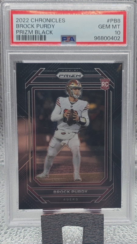 Panini 2022 Chronicles Prizm Black Brock Purdy RC #PB-8 PSA 10 49ers