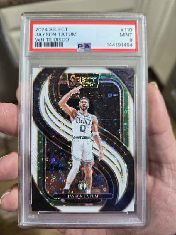2024-25 Panini Select  Jayson Tatum #110 White Disco Prizm /75 PSA 9