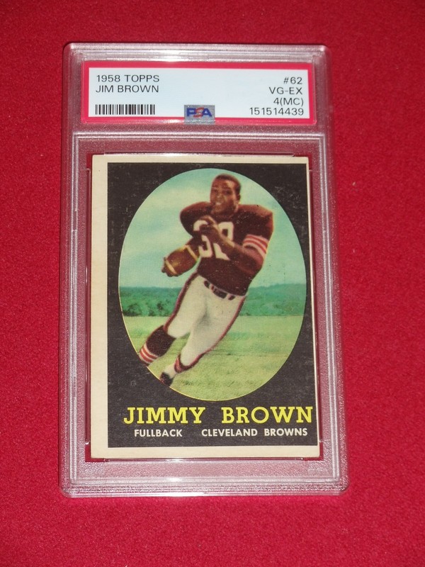 1958 Topps Jim Brown Rookie PSA 4 #62 MC Undergraded 5 Crease Free RC
