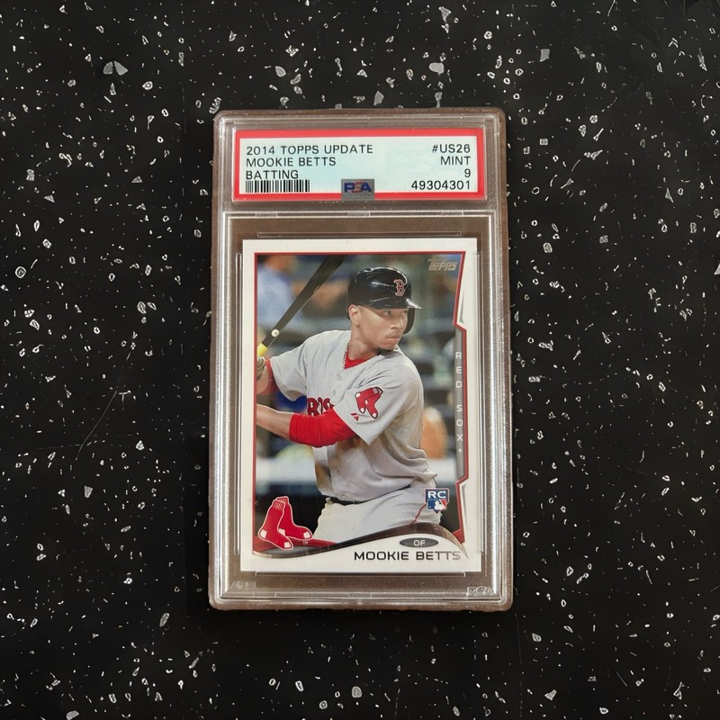 2014 Topps Update Mookie Betts RC Rookie #US26 Batting PSA 9 Red Sox