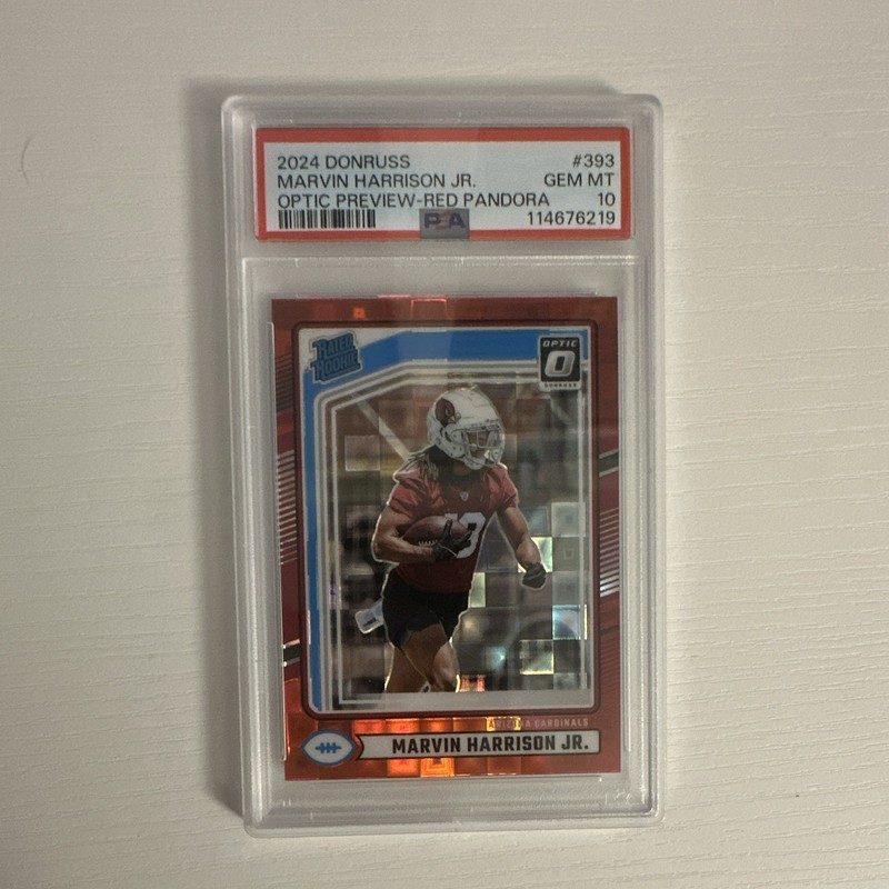 2024 Panini Donruss Rated Rookie Marvin Harrison Jr. #393 Red Pandora PSA 10