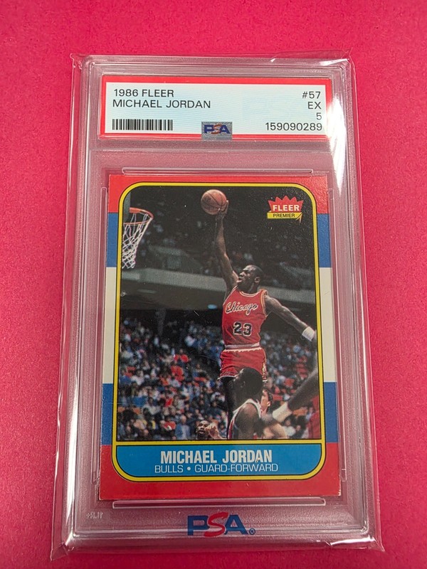 1986 Fleer Michael Jordan #57 PSA 5 EX Rookie RC Chicago Bulls