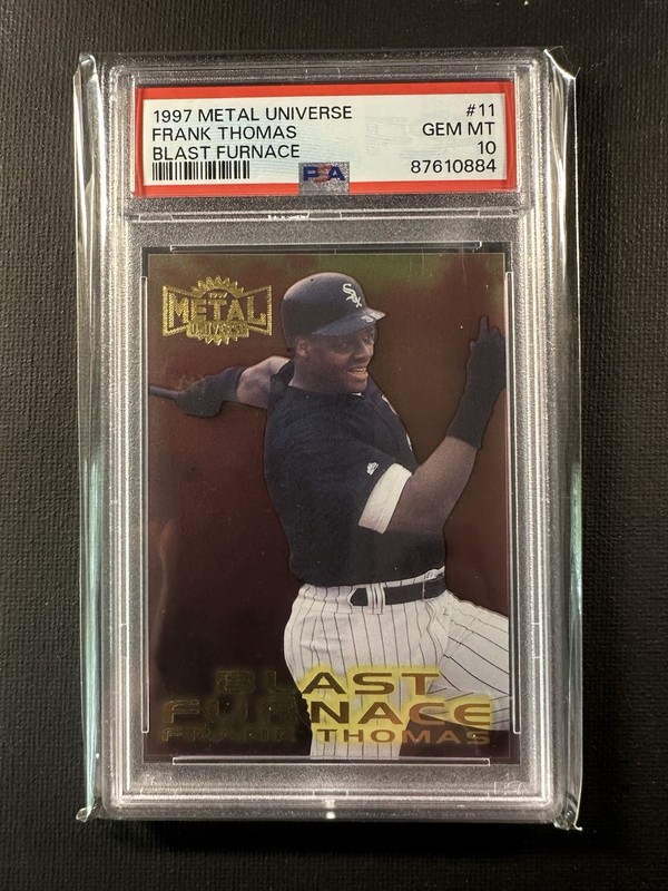 1997 Skybox Metal Universe Blast Furnace Frank Thomas #11 PSA 10