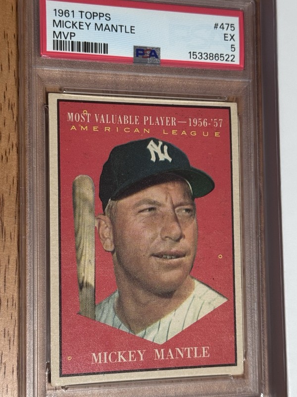 1961 Mickey Mantle MVP #475 Freshly graded PSA 5
