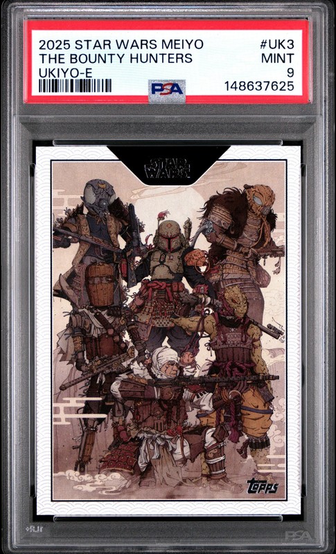 The Bounty Hunters 2025 Topps Star Wars Meiyo Ukiyo-E SSP CASE HIT PSA 9