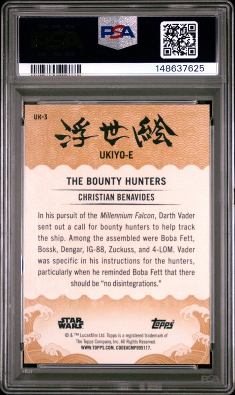 The Bounty Hunters 2025 Topps Star Wars Meiyo Ukiyo-E SSP CASE HIT PSA 9 view 2