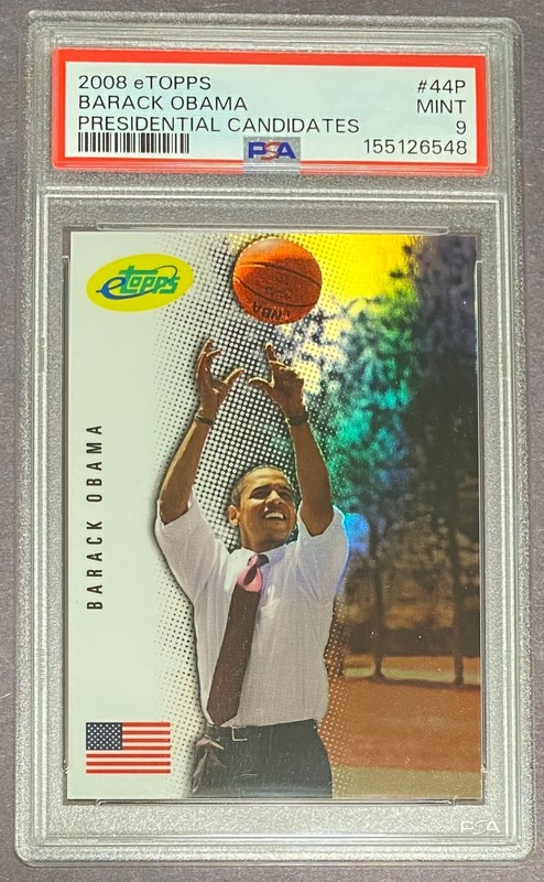 2008 eTopps REFRACTOR SP BARACK OBAMA /999 PSA 9 President United State MINT