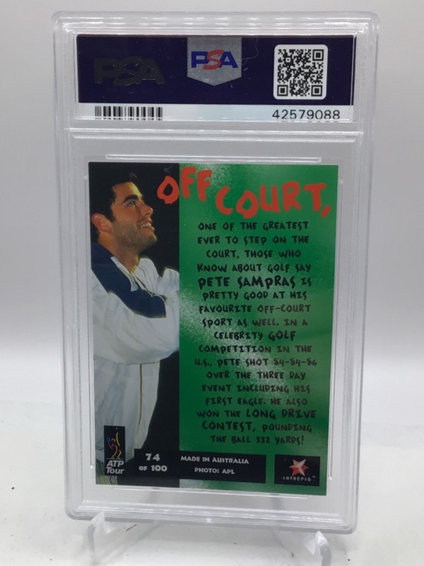 1997 Intrepid #74 Pete Sampras PSA 9 view 2