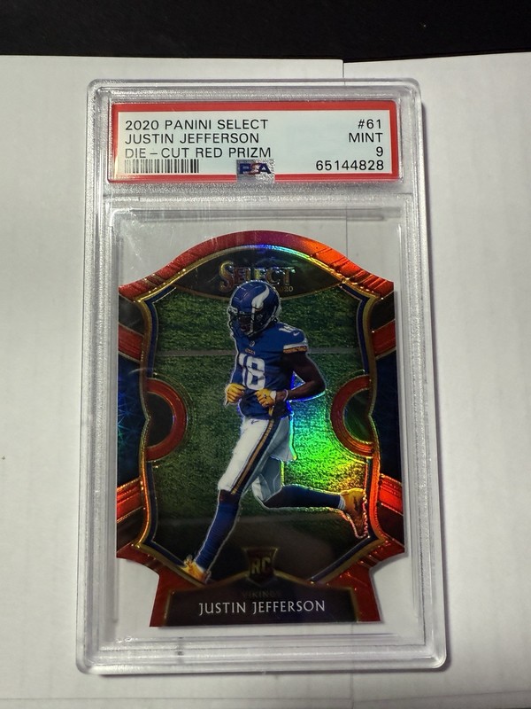2020 Select Die-Cut Maroon Prizm #61 Justin Jefferson RC PSA 9