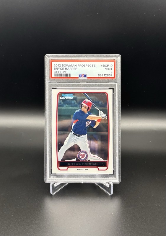 Bryce Harper 2012 Bowman Chrome Prospects RC PSA 9 Mint Phillies BCP10 view 2