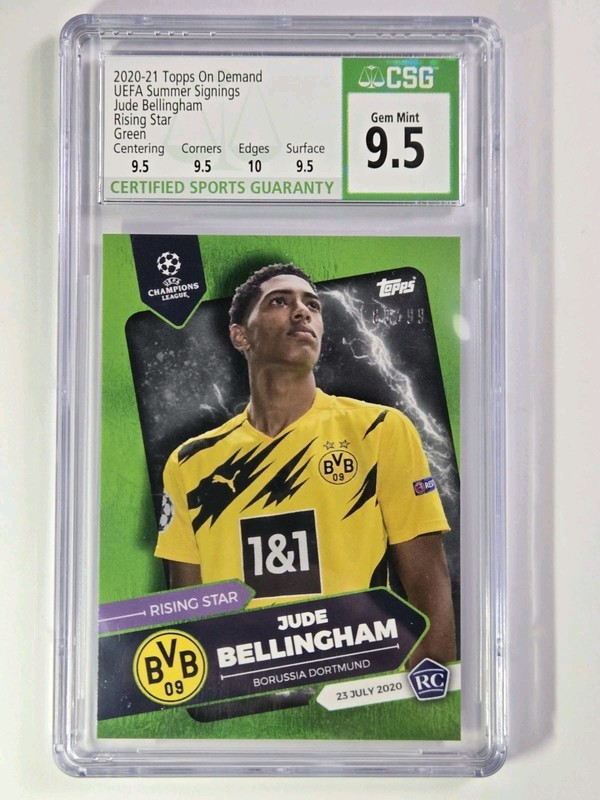 2020-21 Topps On Demand UCL Summer Signings Rising Star Jude Bellingham CSG 9.5