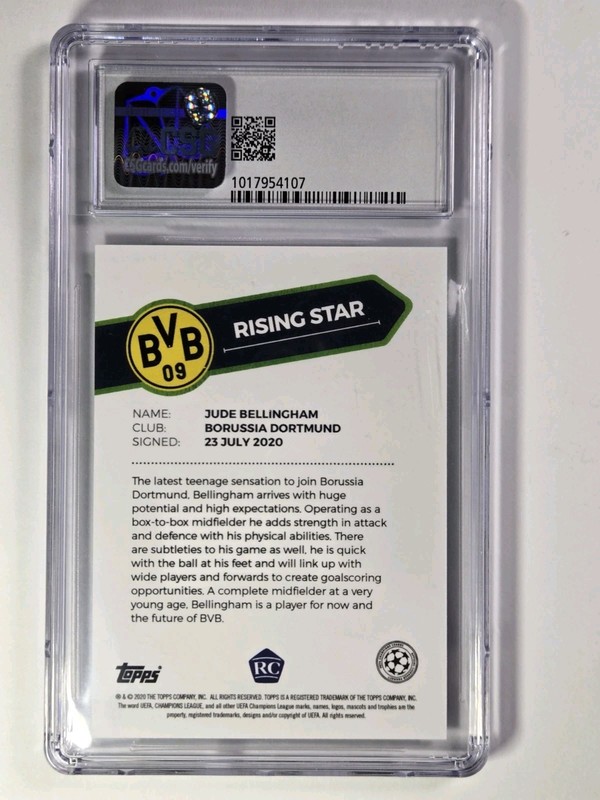 2020-21 Topps On Demand UCL Summer Signings Rising Star Jude Bellingham CSG 9.5 view 2