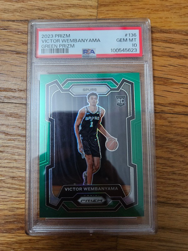 2023-24 Panini Prizm Victor Wembanyama #136 Green Prizm PSA10 Low Pop 🔥PSA 10