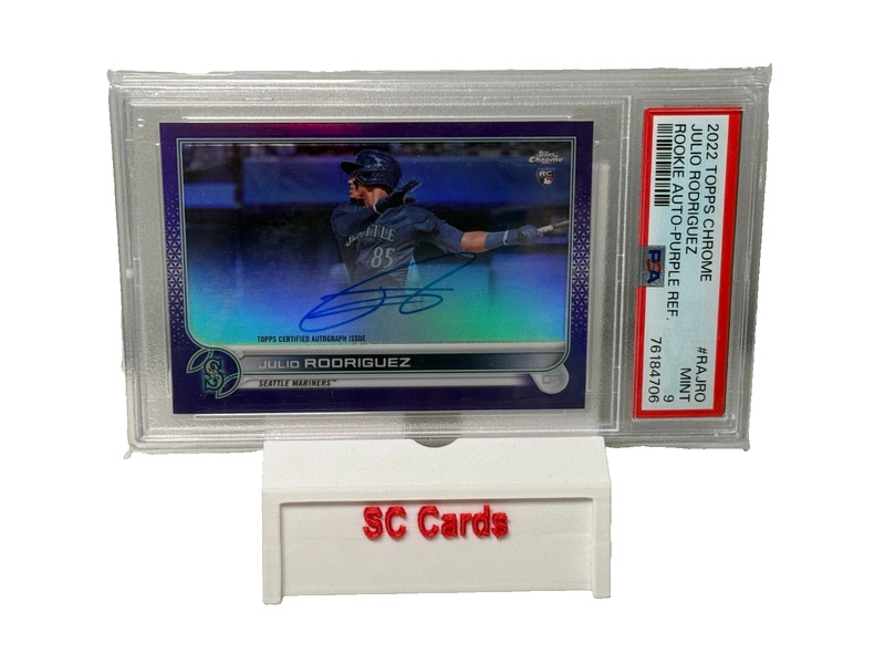 Julio Rodriguez 2022 Topps Chrome Purple Refractor Auto RC /250 #RA-JRO PSA 9