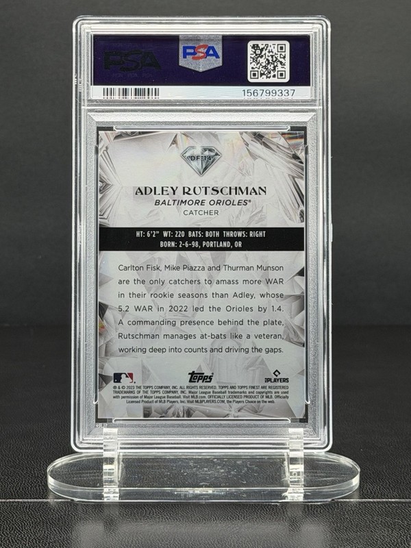 Adley Rutschman 2023 Topps Finest #DF-14 Superfractor 1/1 - BAL Orioles PSA AUTH view 2
