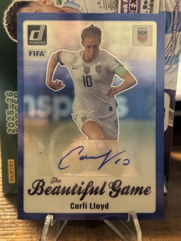 2023-24 Panini Donruss Fifa - Beautiful Game Autographs Carli Lloyd #BG-CL Blue