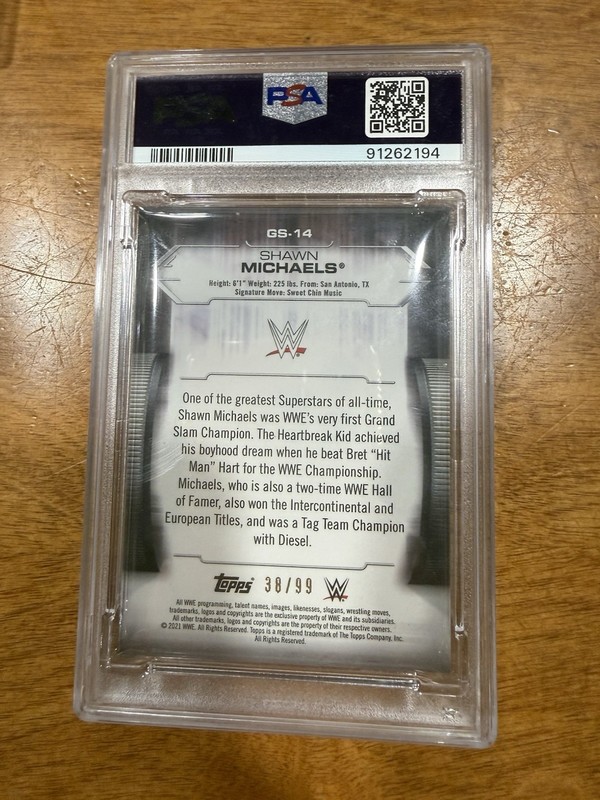 2021 Topps WWE Undisputed - Grand Slam Champions Shawn Michaels - PSA 9 view 2
