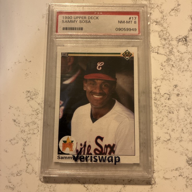Sammy Sosa 1990 Upper Deck #17 Rookie RC PSA 8 Chicago Cubs HOF Slugger