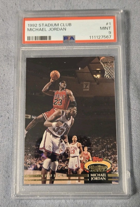 1992 STADIUM CLUB #1 MICHAEL JORDAN BULLS HOF PSA 9