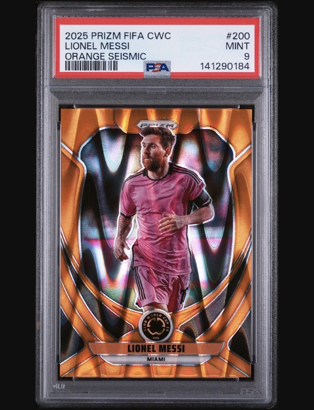 2025 PANINI PRIZM FIFA CLUB WORLD CUP #200 LIONEL MESSI ORANGE SEISMIC