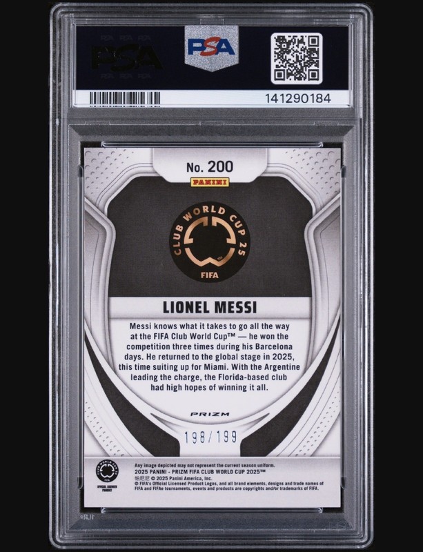 2025 PANINI PRIZM FIFA CLUB WORLD CUP #200 LIONEL MESSI ORANGE SEISMIC view 2