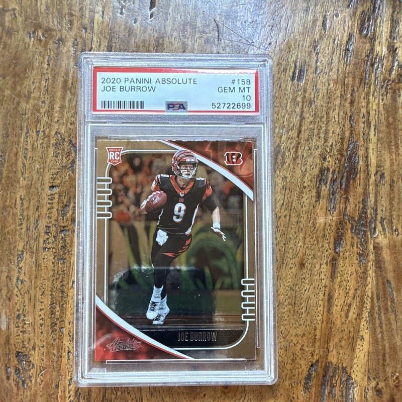 Panini 2020 Absolute Joe Burrow Bengals #158 Rookie Base Set PSA 10