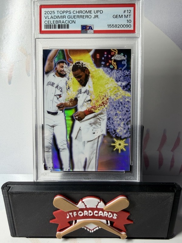 VLADIMIR GUERRERO JR 2025 Topps Chrome Update Celebracion Blue Jays PSA 10 view 1