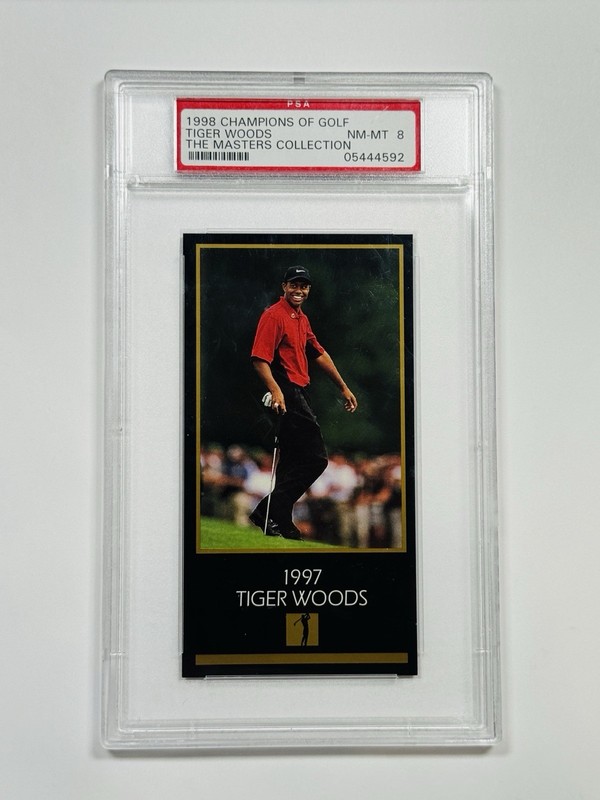 1998 CHAMPIONS OF GOLD TIGER WOODS THE MASTERS COLLECTION PSA 8