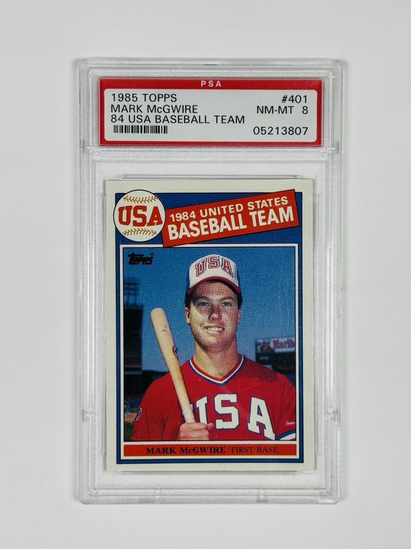 1985 TOPPS MARK MCGWIRE #401 1984 USA BASEBALL TEAM PSA 8