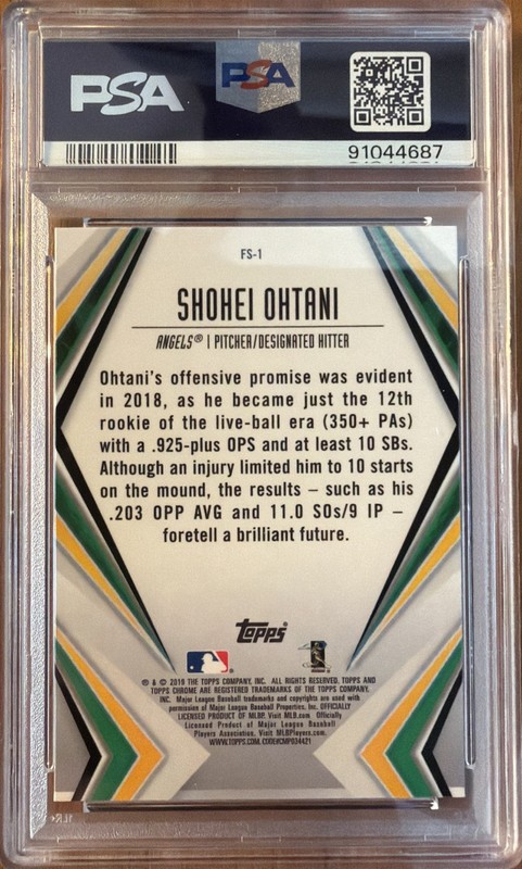 2019 Topps Chrome FS-1 Future Stars Shohei Ohtani PSA 10 view 2