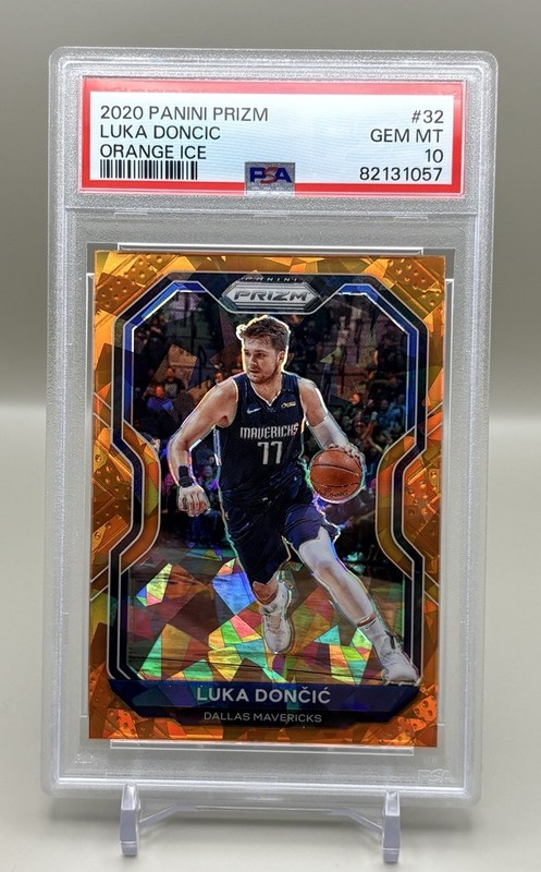 2020 Panini Prizm Orange Ice Prizm PSA 10 GEM-MT Luka Doncic #32
