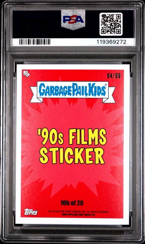 2019 Garbage Pail Kids 10b Sarah Buffy Vampire Slayer /99 PSA 10 POP 1 GPK Nick view 2