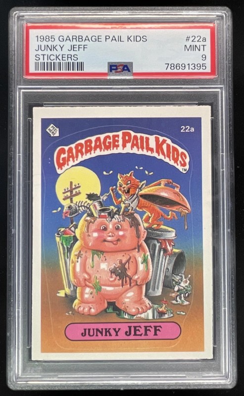1985 Topps Garbage Pail Kids Stickers #22a Junky Jeff PSA 9