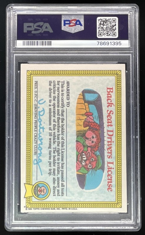 1985 Topps Garbage Pail Kids Stickers #22a Junky Jeff PSA 9 view 2