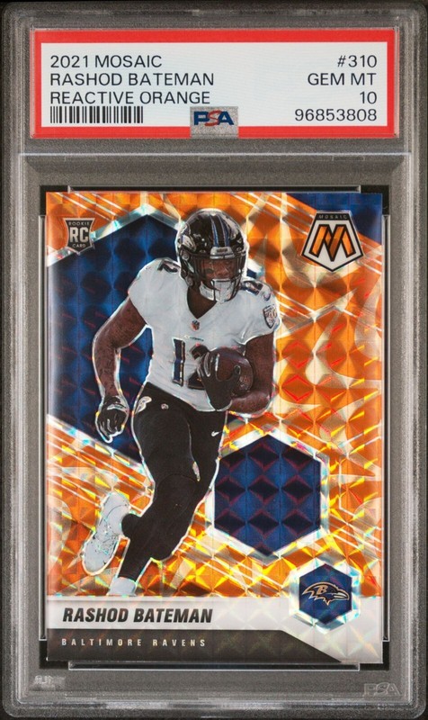 2021 Mosaic Rashod Bateman Rookie Reactive Orange Prizm SP PSA 10 RC