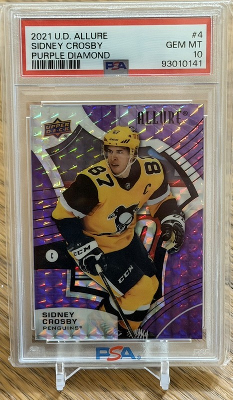 Sidney Crosby 2021-22 Upper Deck Allure Purple Diamond /10 PSA 10 Pop 3 Rare 