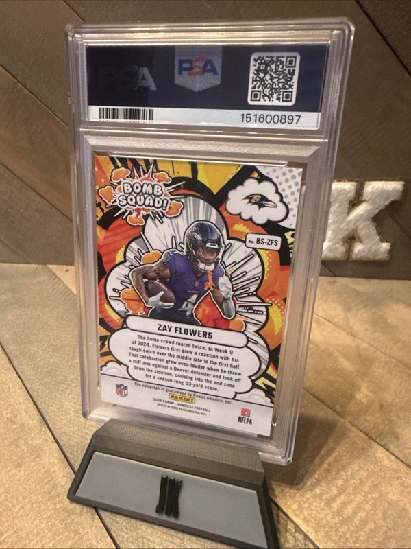 2025 Donruss Zay Flowers Bomb Squad Autograph /75 PSA 10 Baltimore Ravens view 2
