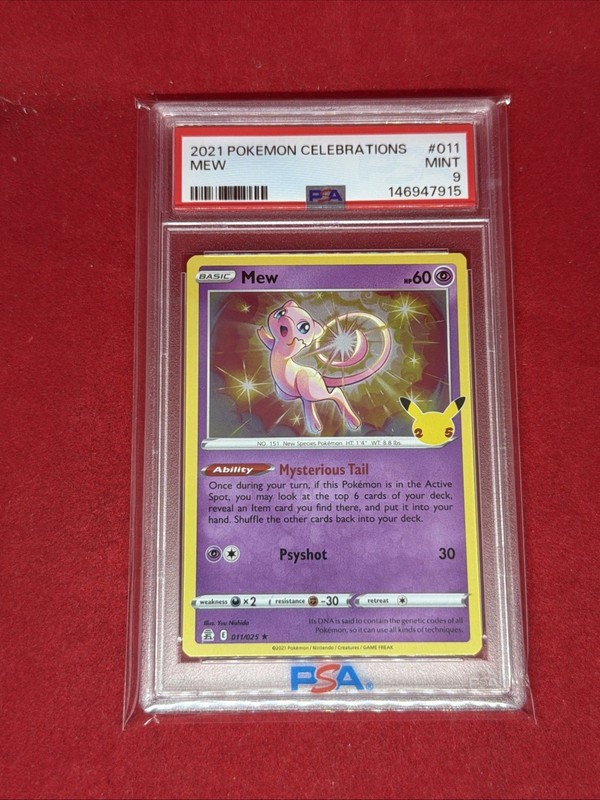 Pokemon Celebrations Mew Holo Rare Card 011/025 Pokémon TCG PSA 9