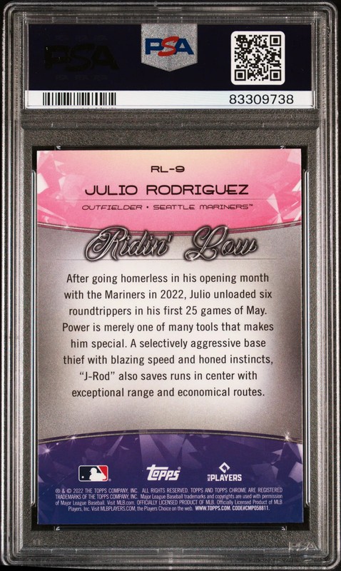 2022 Topps Chrome Ben Baller Julio Rodriguez #RL-9 Ridin' Low PSA 10 view 2