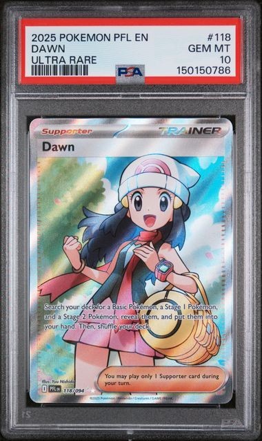 2025 POKEMON PFL EN-PHANTASMAL FLAMES ULTRA RARE #118 DAWN PSA 10