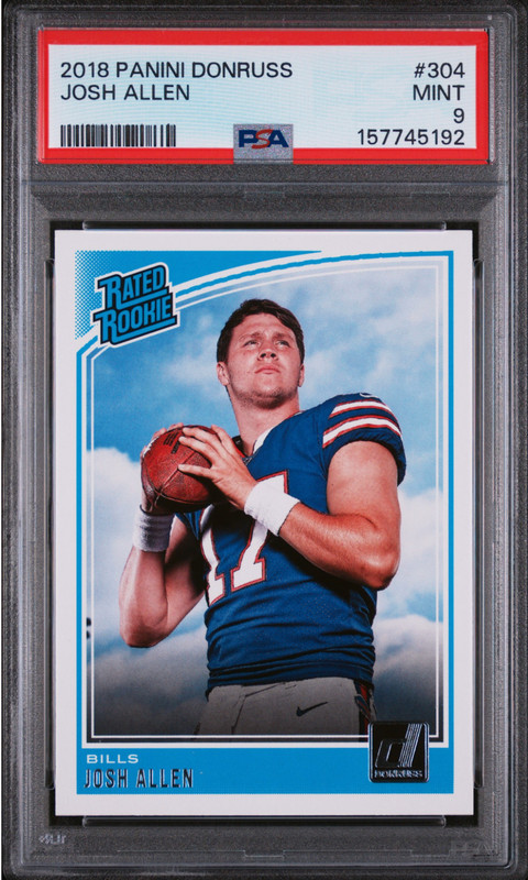 2018 Panini Donruss Josh Allen Rated Rookie #304 PSA 9 MT buffalo bills
