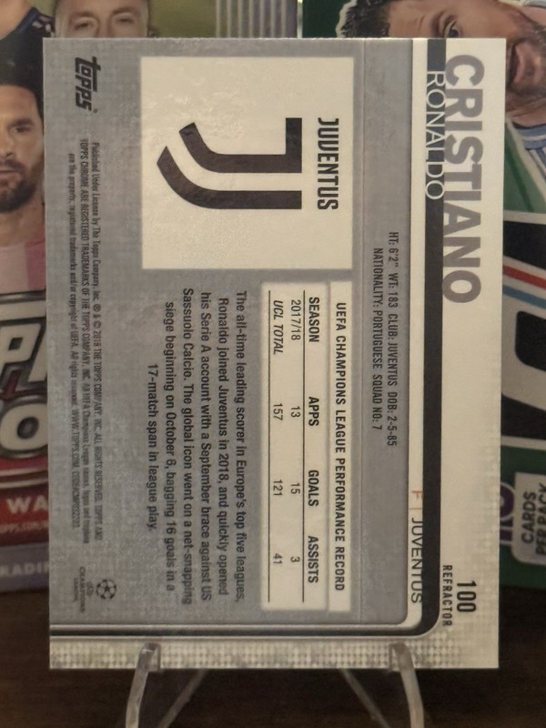 2018-19 Topps Chrome UEFA Champions League - Cristiano Ronaldo #100 Refractor view 2
