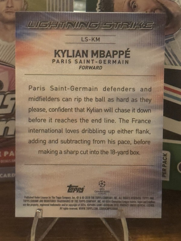 2017-18 Topps Chrome UEFA Champions League - Lightning Strike Kylian Mbappe view 2