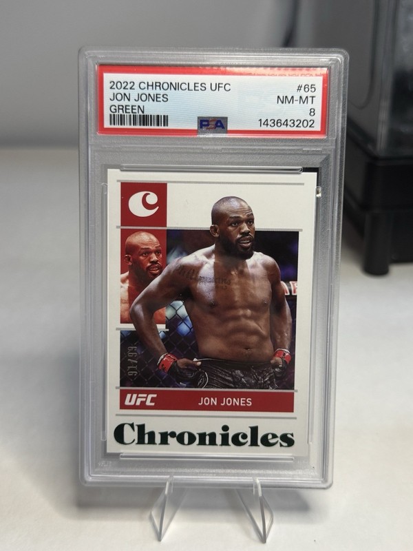 2022 Panini Chronicles UFC GREEN  91/99 Jon Jones #65 PSA 8