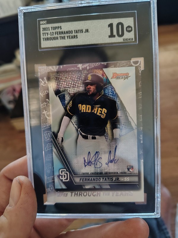2021 TOPPS THROUGH THE YEARS FACSIMILE #12 FERNANDO TATIS JR. PSA 10 RP view 1