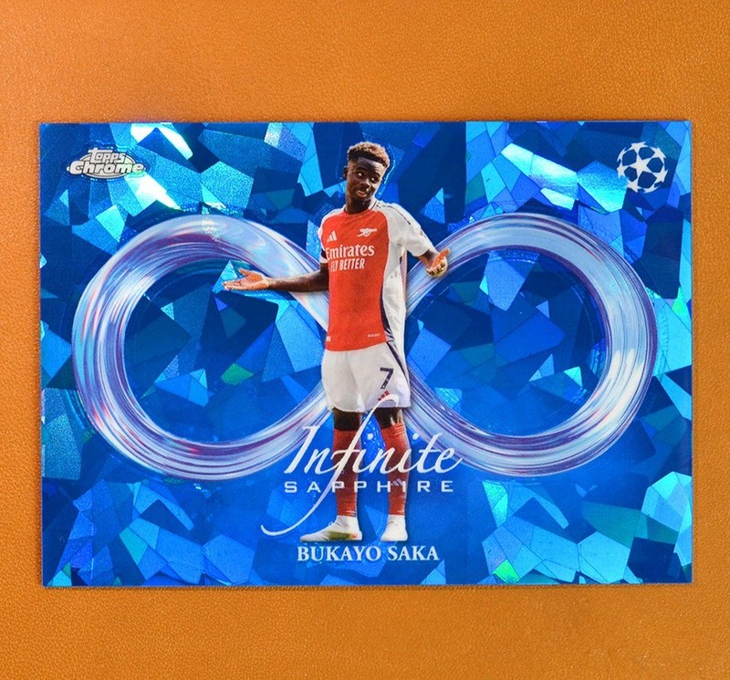 2024-25 Topps Chrome Sapphire UEFA Bukayo Saka Infinite Sapphire #IS-8, Arsenal