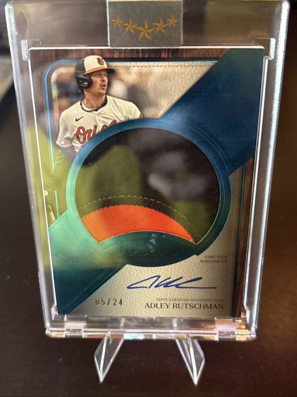 Adley Rutschman Topps 2025 Five Star Jumbo Patch Auto GU 05/24 Encased Orioles
