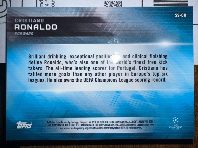 2018-19 Topps Finest UEFA Champions League - Standout Strikers Cristiano Ronaldo view 2